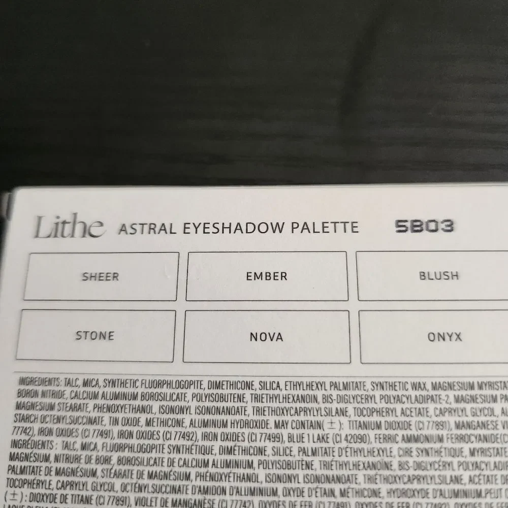 Lithe Astral Eyeshadow Palette 6 Shades Mattes & Glitter